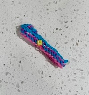 Beast Mode - Blue, Pink, and Teal dragon scale design with L bead